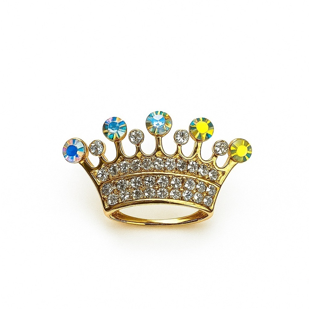 ⚜️ Royalty Chic Miniature Gold Crown Brooch 👑